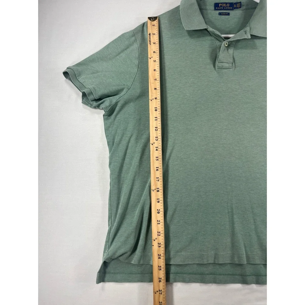 Polo Ralph Lauren Mens XL Classic Fit Sage Green Cotton Short Sleeve Polo Shirt
